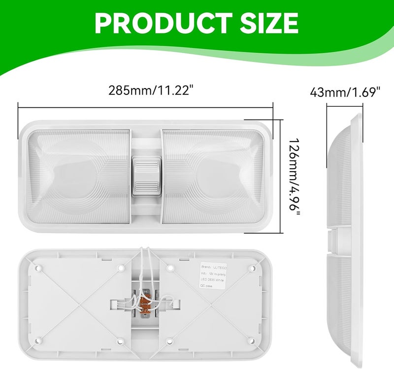 ULITECO RV Light Interior, RV Ceiling Light 12V, 4500K 1100LM RV Led Lights Fixtures,7W Camper Lights with Switch for RV Trailer Camper Boat Car (Natural White, 4PCS) - Image 3